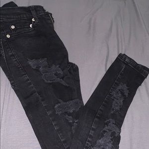 Black ripped jeans
